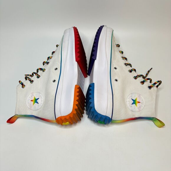 CONVERSE "Find Your Pride" Star Canvas Rubber Hi Top Sneaker Mens Size 10.5 - Picture 5 of 11